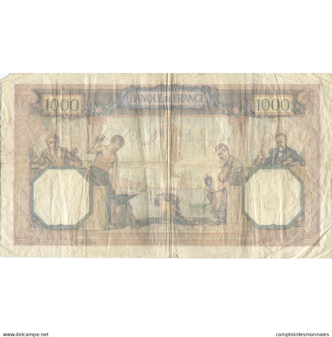 France, 1000 Francs, Cérès Et Mercure, 1933, 1933-01-12, TB, Fayette:37.8 - 1 000 F 1927-1940 ''Cérès Et Mercure''