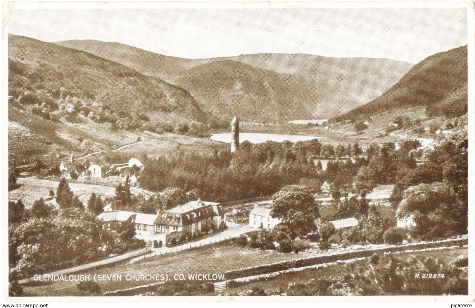 Glendalough (Seven Churches), Co.Wicklow, Ireland (Valentines"Carbotone" R219874) - Wicklow