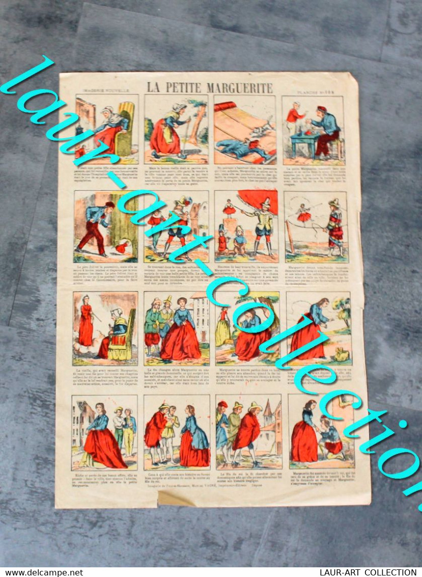 RARE ESTAMPE IMAGERIE NOUVELLE - PLANCHE N°108 : LA PETITE MARGUERITE - 41x29cm        (3108) - Stampe & Incisioni