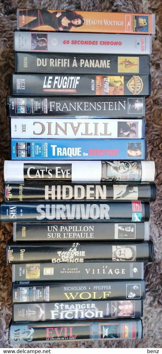 16 FILMS VHS POLICIERS SF FANTASTIQUE VOIR PHOTO TB ETAT - Politie & Thriller