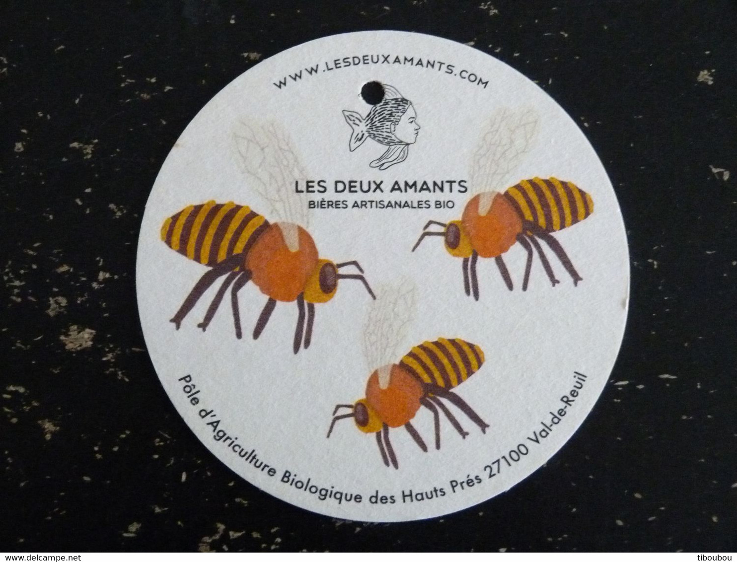 SOUS BOCK BIERE LES DEUX AMANTS 27100 VAL DE REUIL EURE ABEILLE BEE - Beer Mats