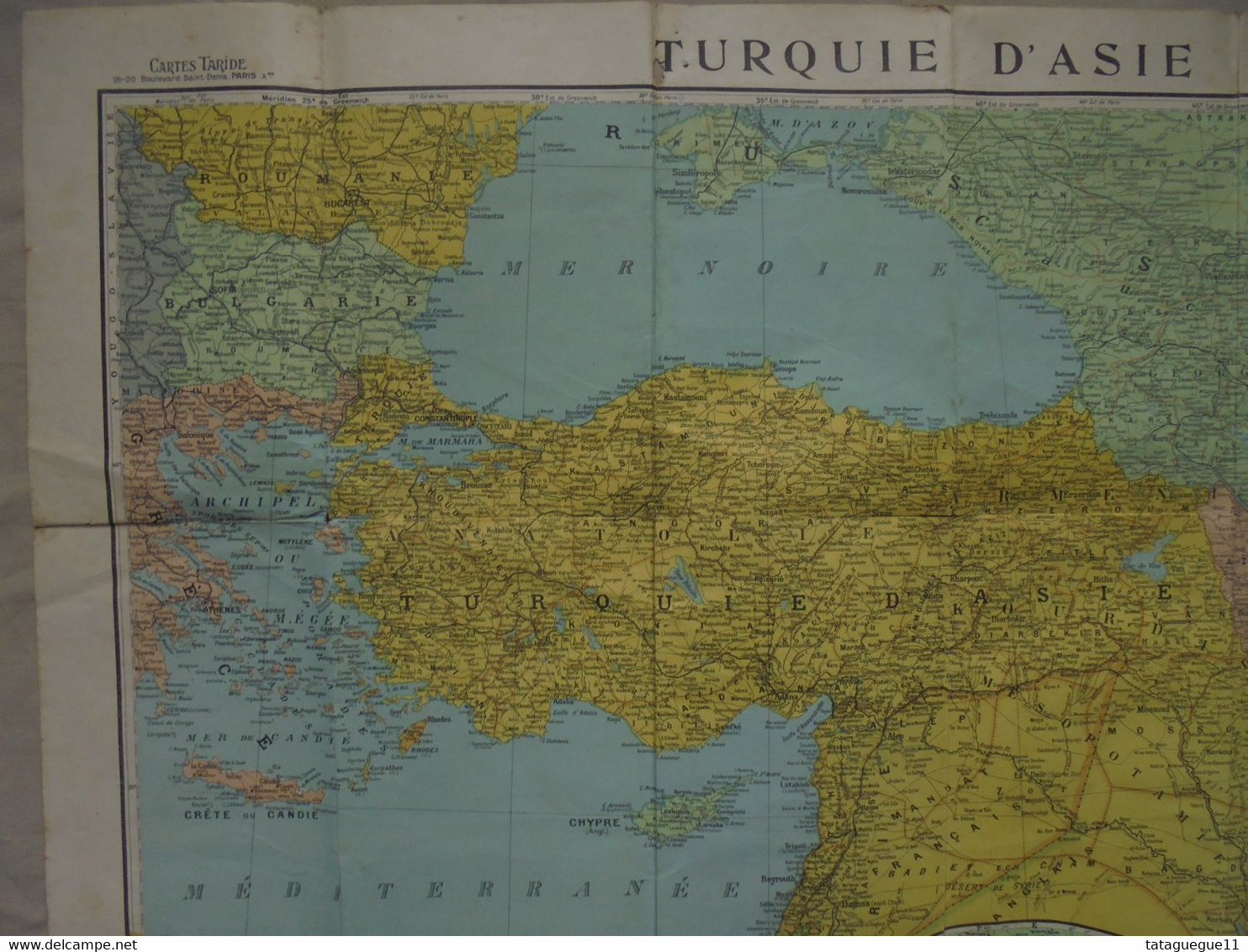 Ancien - Carte Turquie D'Asie Caucase Perse Egypte Cartes Taride Paris - Geographical Maps