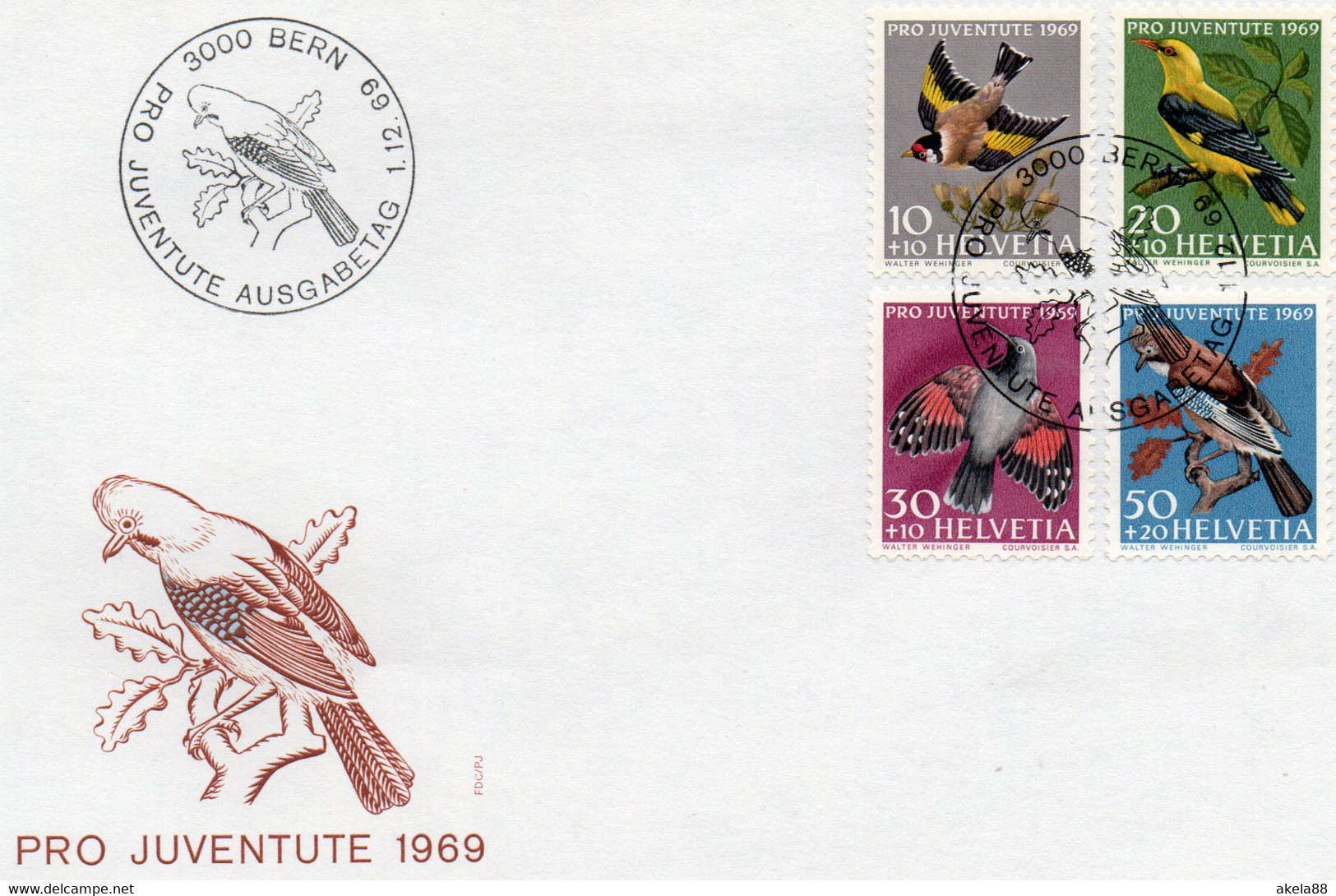 SVIZZERA  1969 - PRO JUVENTUTE - CARDELLINO - RAMPICHINO - PICCHIO DELLE MURA - RIGOGOLO - GAZZA - Other & Unclassified