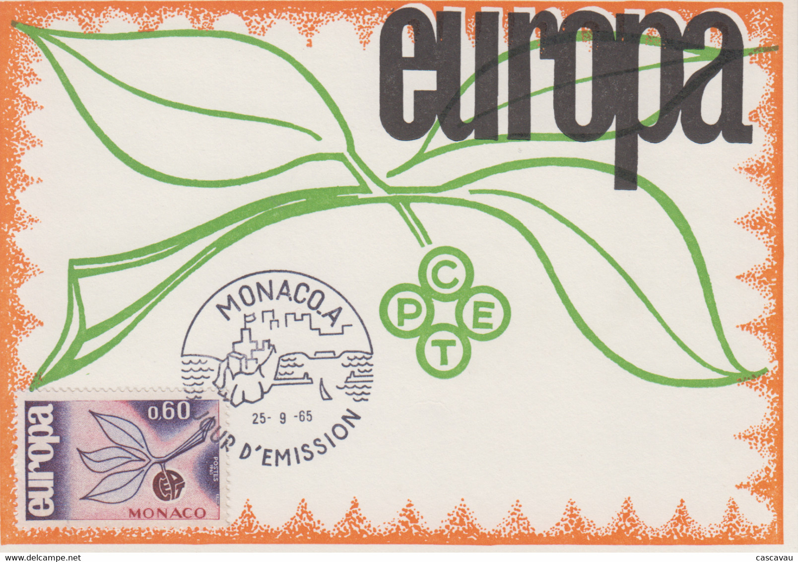 Carte  Maximum  1er  Jour   MONACO   EUROPA    1965 - 1965