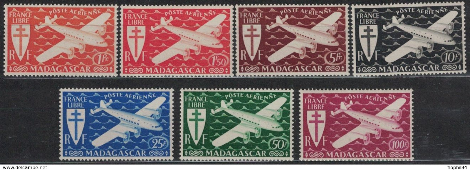 MADAGASCAR - FRANCE LIBRE - N°55 A 61 NEUFS *** - COTE 12€. - Poste Aérienne