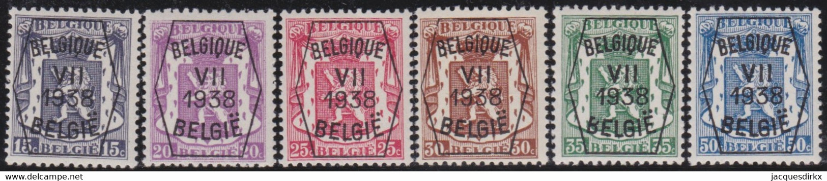 Belgie   .  OBP  .    PRE 369/374      .   **  .   Postfris . / .  Neuf Avec Gomme Et Sans Charnière - Typo Precancels 1936-51 (Small Seal Of The State)