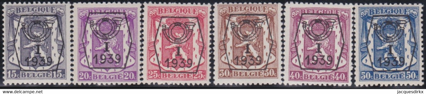 Belgie   .  OBP  .    PRE 405/410     .   **  .   Postfris . / .  Neuf Avec Gomme Et Sans Charnière - Typo Precancels 1936-51 (Small Seal Of The State)