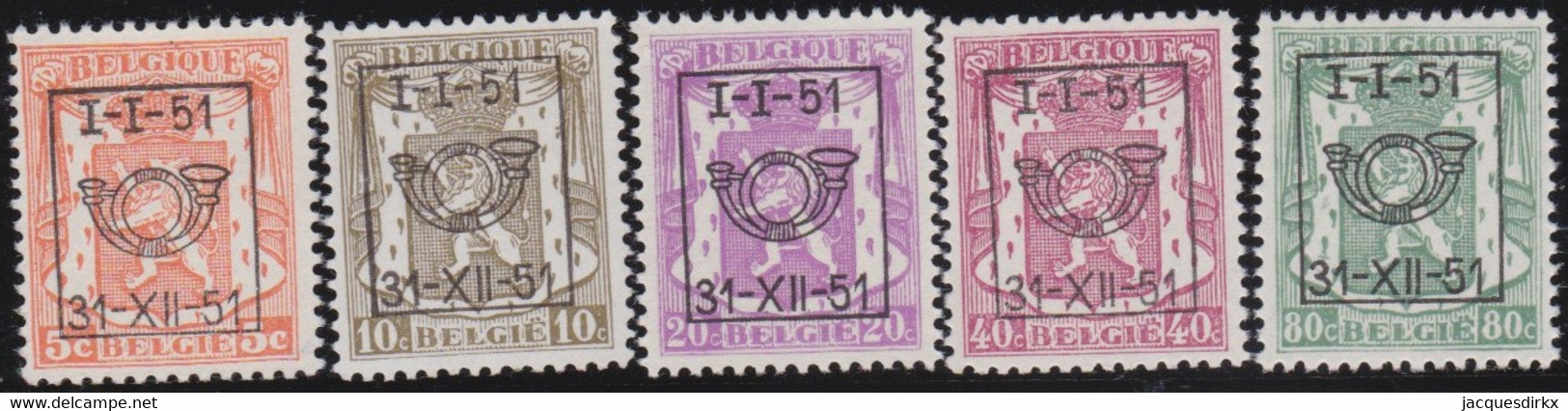 Belgie   .  OBP  .    PRE  609/613    .   **  .   Postfris . / .  Neuf Avec Gomme Et Sans Charnière - Typos 1936-51 (Petit Sceau)