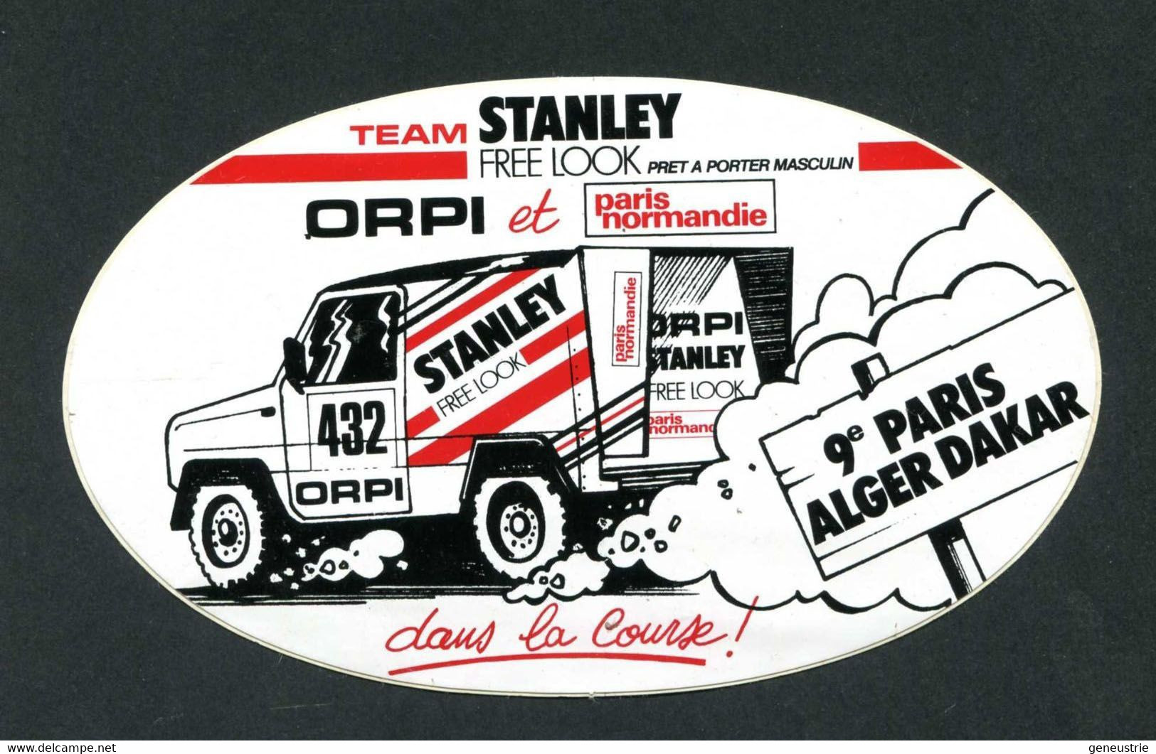 Rare Sticker Autocollant "9e Paris-Dakar - Team Stanley"  Rallye - Course Automobile - Automobile - F1