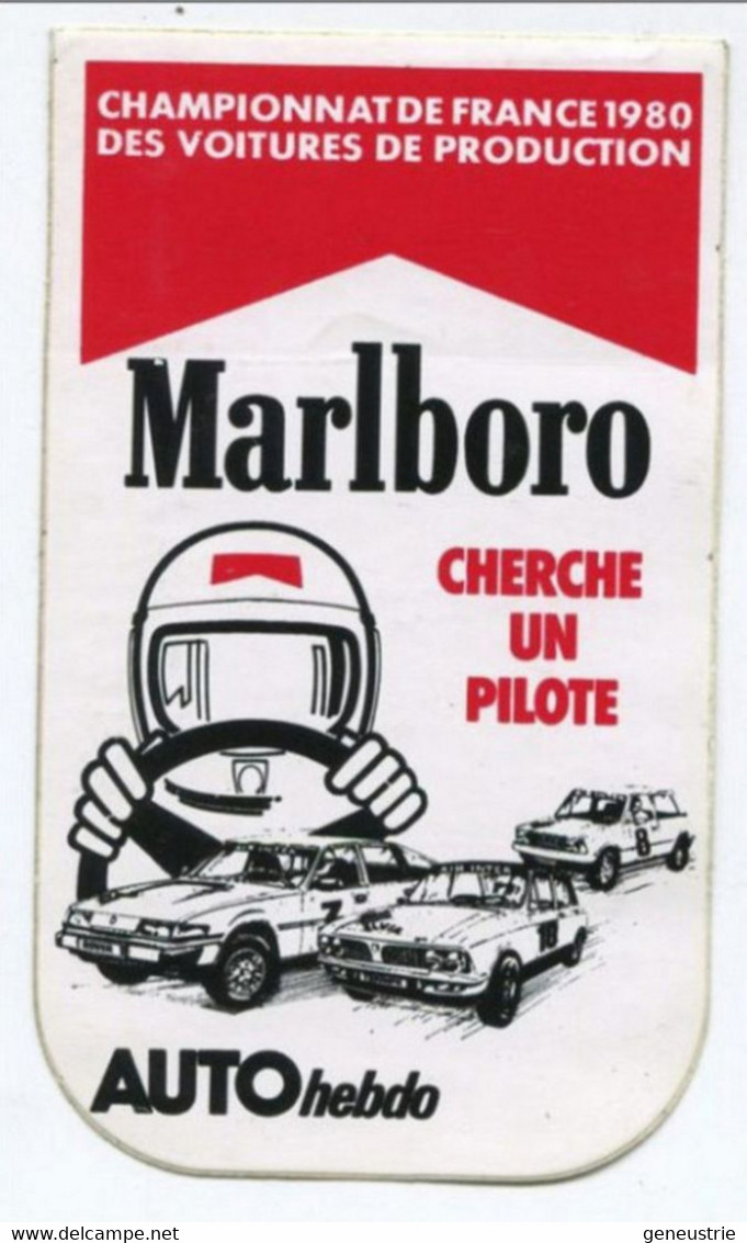 Sticker Autocollant "Marlboro"  Championnat De France Des Voitures De Production 1980 - Auto Hebdo  Course Automobile F1 - Automobile - F1