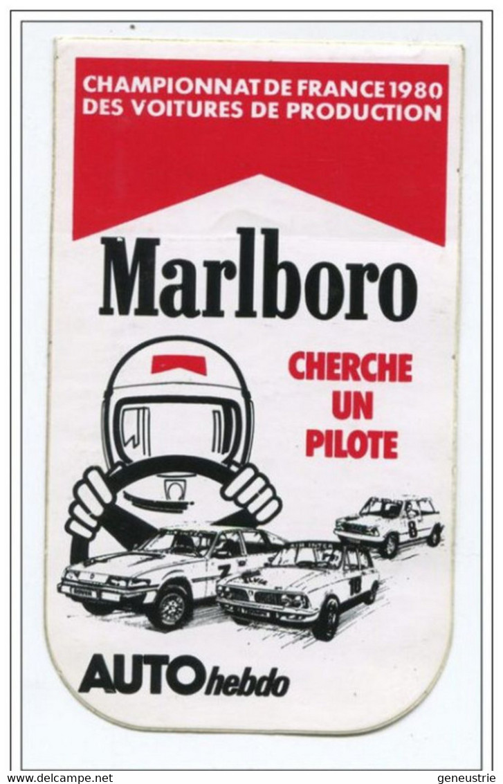 Sticker Autocollant "Marlboro"  Championnat De France Des Voitures De Production 1980 - Auto Hebdo  Course Automobile F1 - Automobile - F1