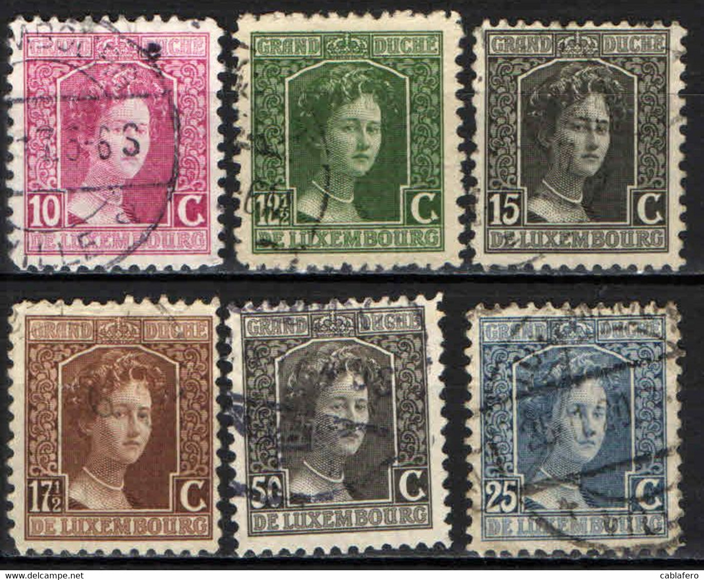 LUSSEMBURGO - 1914 - EFFIGIE DELLA GRANDUCHESSA ADELAIDE - USATI - 1914-24 Maria-Adelaide