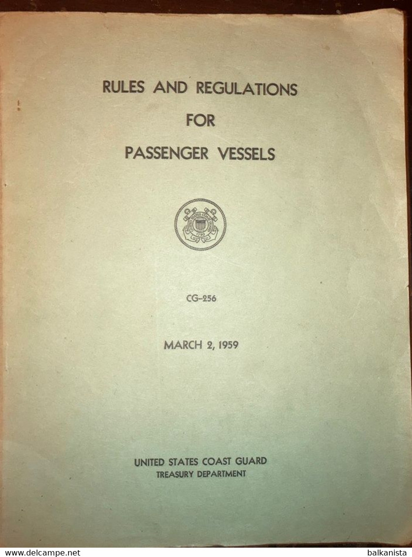 Naval Architecture - Rules And Regulations For Passenger Vessels - Forces Armées Américaines