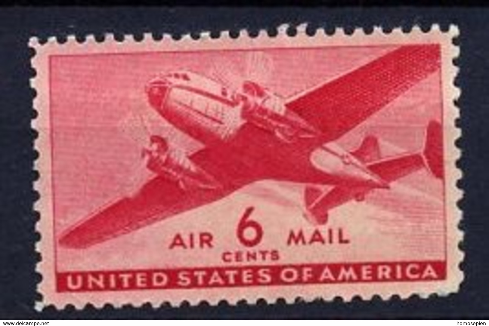 Etats Unis - Vereinigte Staaten - USA Poste Aérienne 1941-44 Y&T N°PA26 - Michel N°F500 Nsg - 6c Bi Moteur - 2b. 1941-1960 Ungebraucht