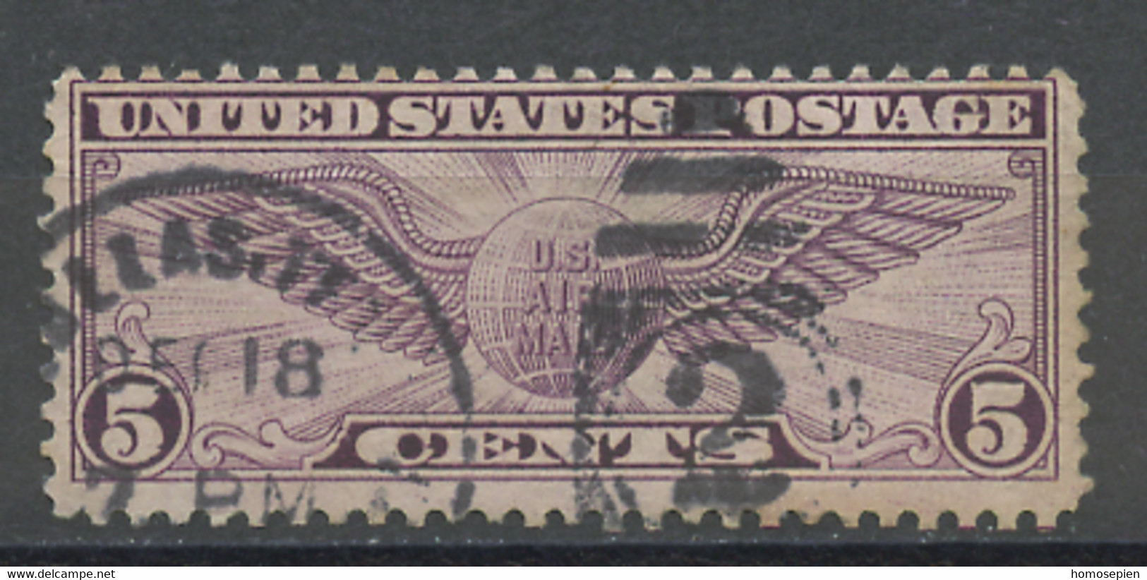 Etats Unis - Vereinigte Staaten - USA Poste Aérienne 1930 Y&T N°PA12a - Michel N°F321 (o) - 5c Insigne De Pilote - 1a. 1918-1940 Gebraucht