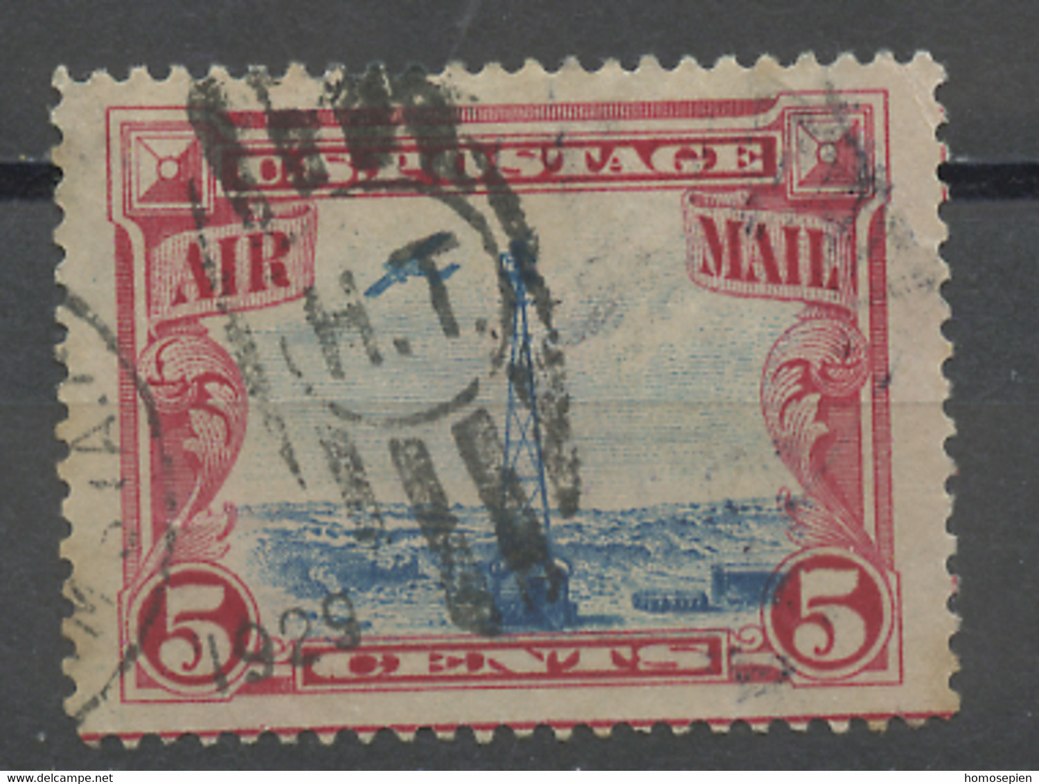 Etats Unis - Vereinigte Staaten - USA Poste Aérienne 1928 Y&T N°PA11 - Michel N°F310 (o) - 5c Phare De Sherman - 1a. 1918-1940 Usati