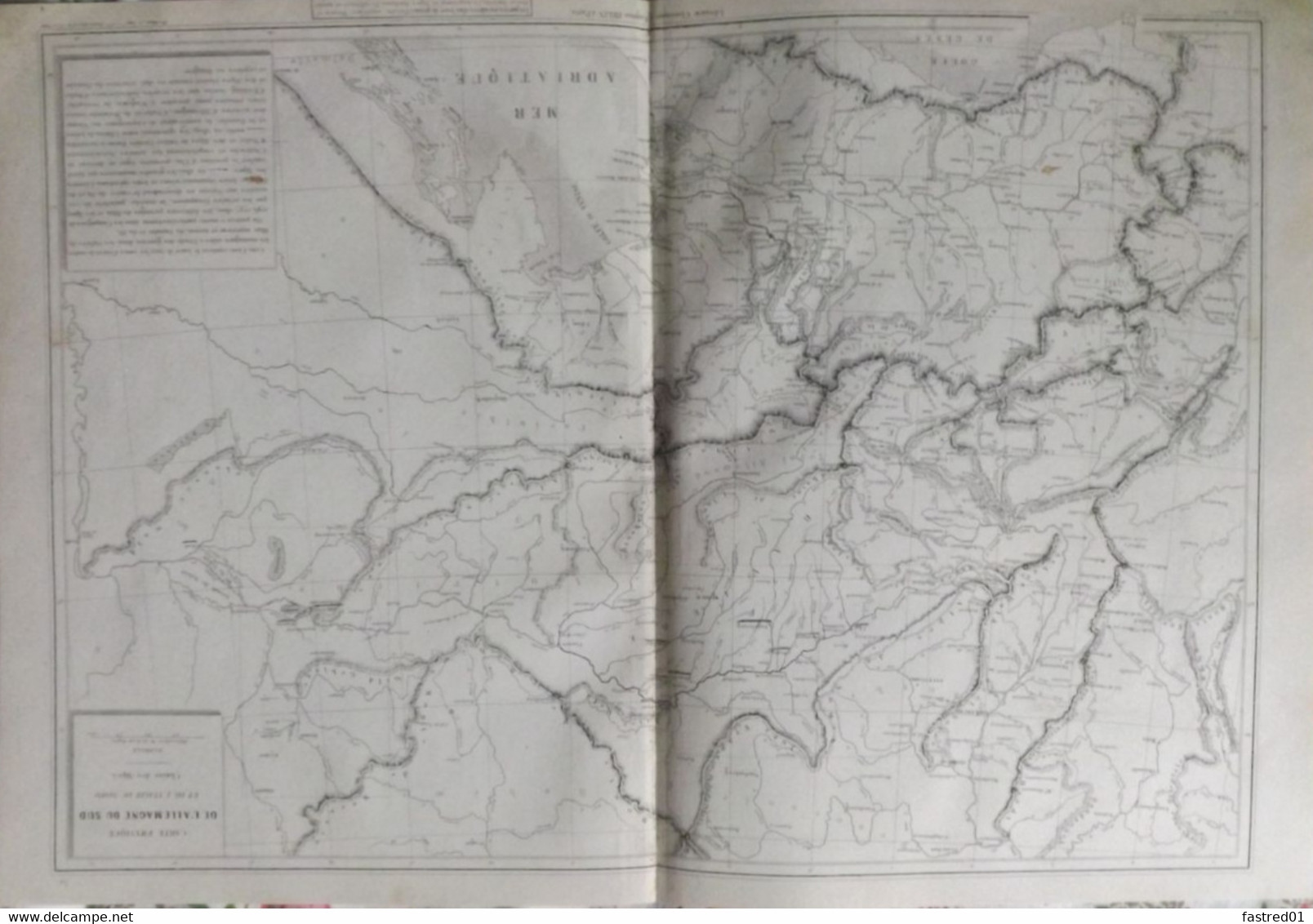 Rare Double Carte Physique De L'ALLEMAGNE DU SUD Et De L ' ITALIE DU NORD. Par Drioux & Leroy.  Vers 1872. - Geographical Maps