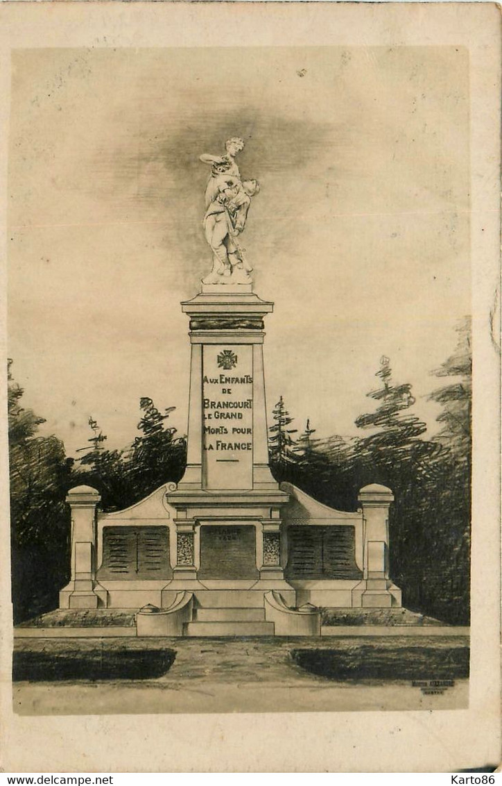 Brancourt Le Grand * Carte Photo * Illustration Du Monument Aux Morts - Other & Unclassified