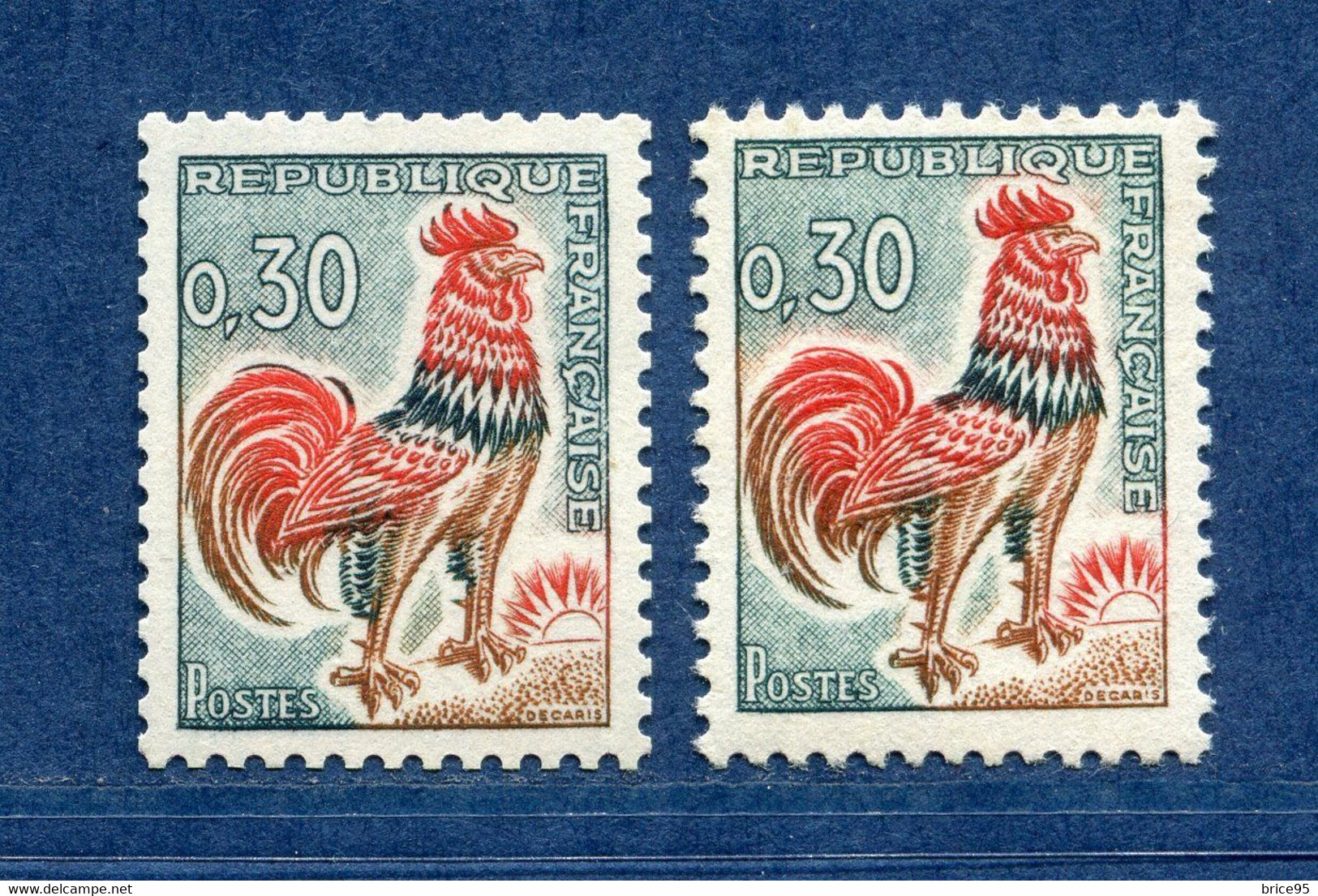 ⭐ France - Variété - YT N° 1331 A B - Numéro Rouge - Couleurs - Pétouilles - Neuf Sans Charnière - 1962 ⭐ - Ungebraucht