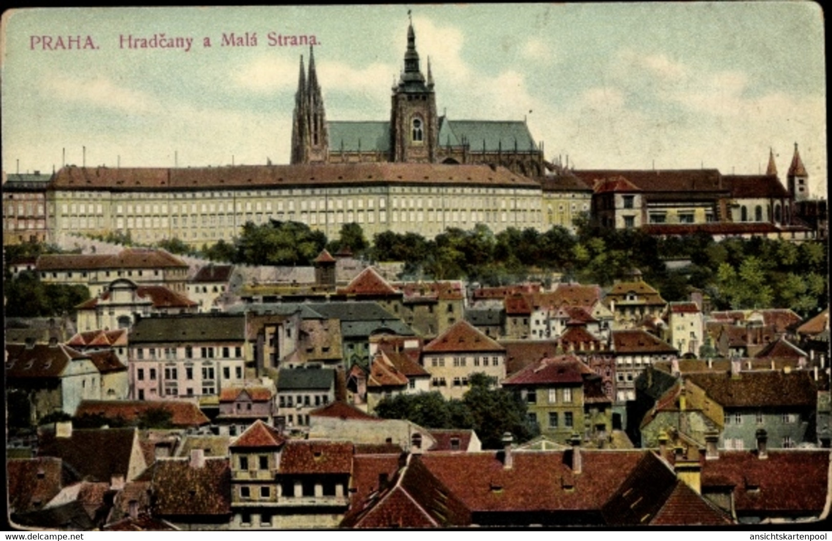 CPA Praha Prag, Hradcany A Malá Strana, Stadtübersicht Mit Kirche - Repubblica Ceca