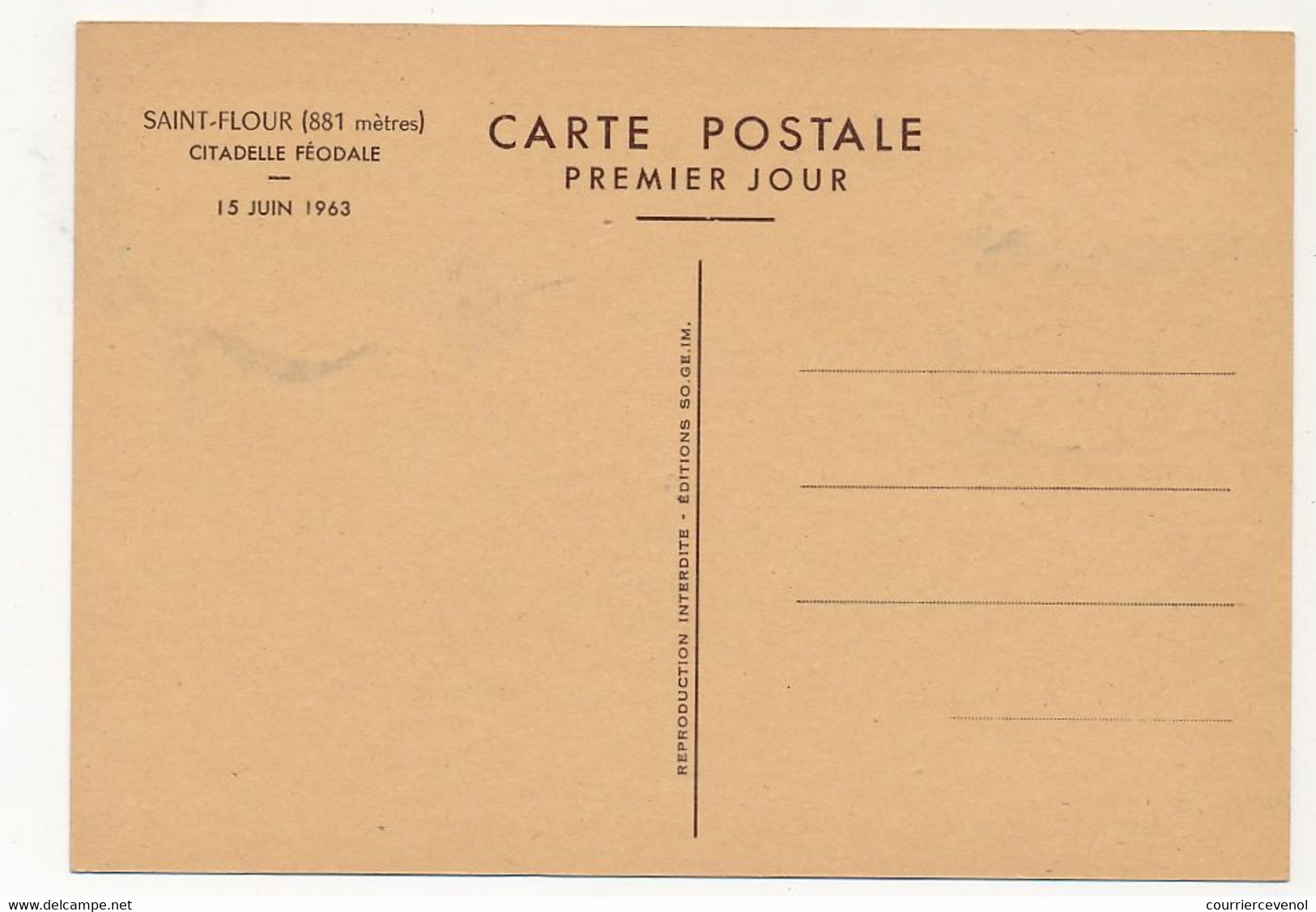 FRANCE => Carte Maximum - 0,60 St Flour - 15 Juin 1963 - 1960-1969