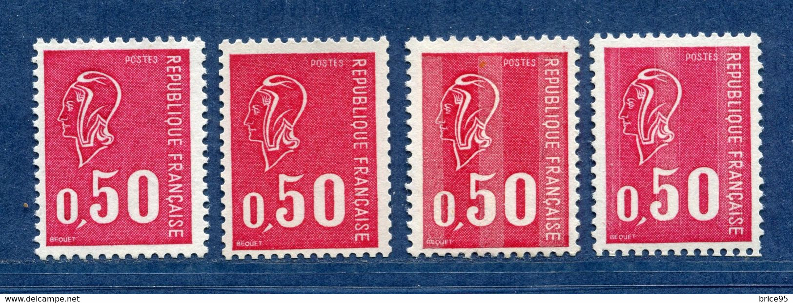 ⭐ France - Variété - YT N° 1664 B - Numéro Rouge - Couleurs - Pétouilles - Neuf Sans Charnière - 1971 ⭐ - Unused Stamps