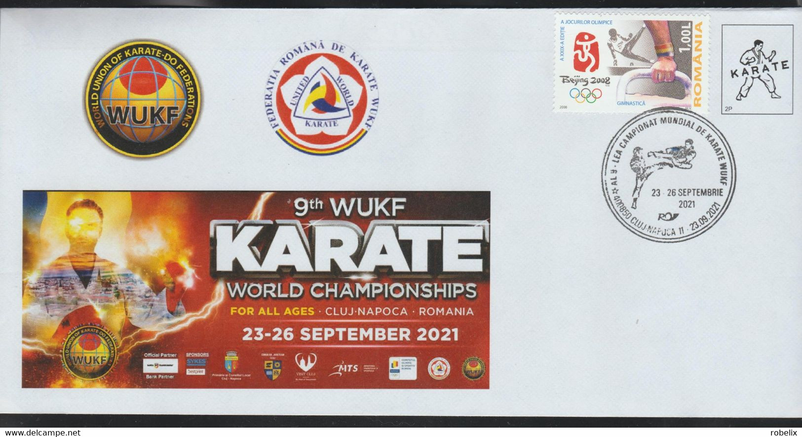 ROMANIA- 2021 - KARATE WUKF - World Championships  CLUJ-NAPOCA - Cover Stationery - Entier Postal - Non Classés