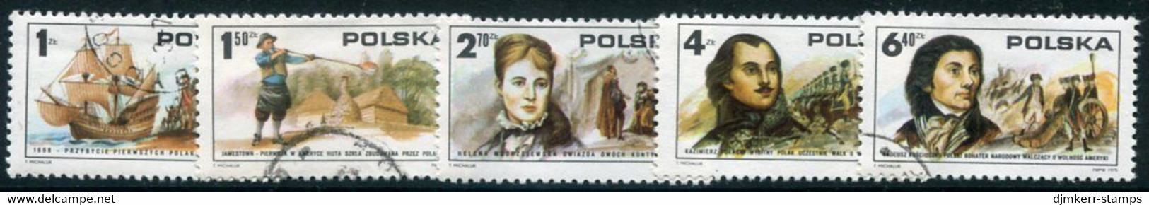 POLAND 1975 Bicentenary Of US Independence Used. Michel 2400-04 - Used Stamps