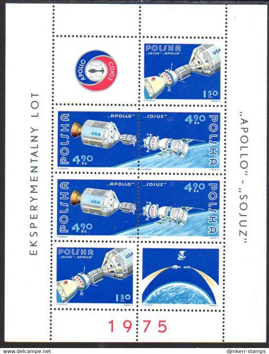 POLAND 1975 Apollo-Soyuz Mission Block MNH / **. Michel Block 62 - Unused Stamps