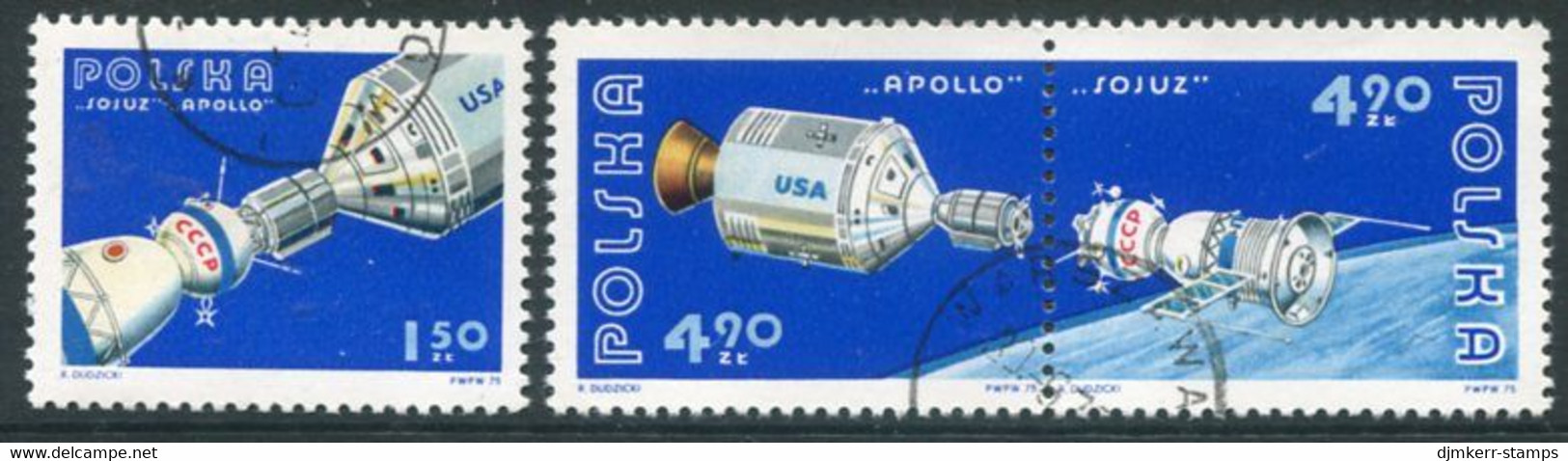 POLAND 1975 Apollo-Soyuz Mission Used. Michel 2386-88 - Oblitérés