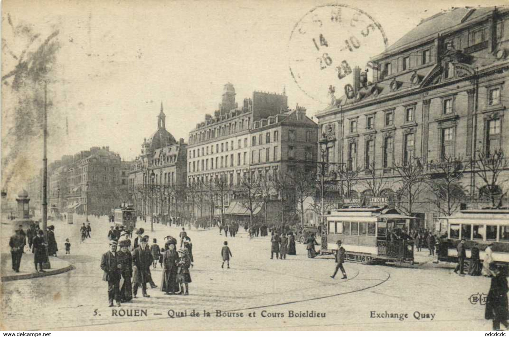 ROUEN  Quai De La Bourse Et Cours Boieldieu  TRAMS RV - Rouen