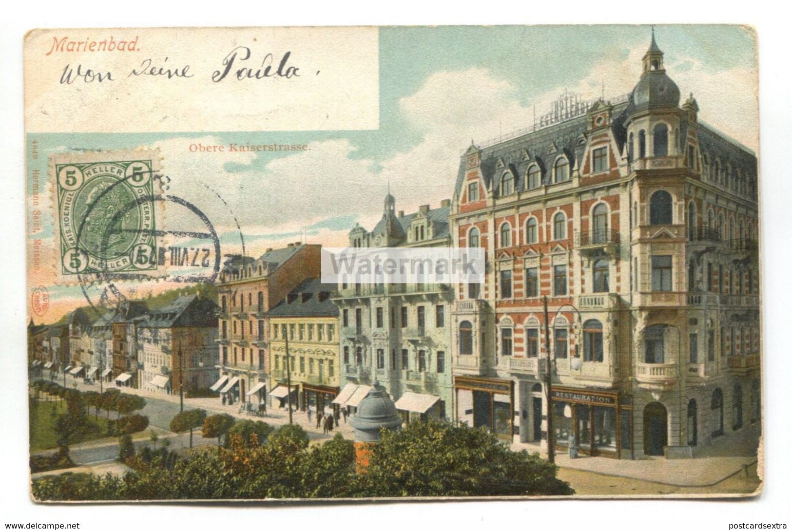 Marienbad - Obere Kaiserstrasse - 1907 Used Postcard - Tchéquie