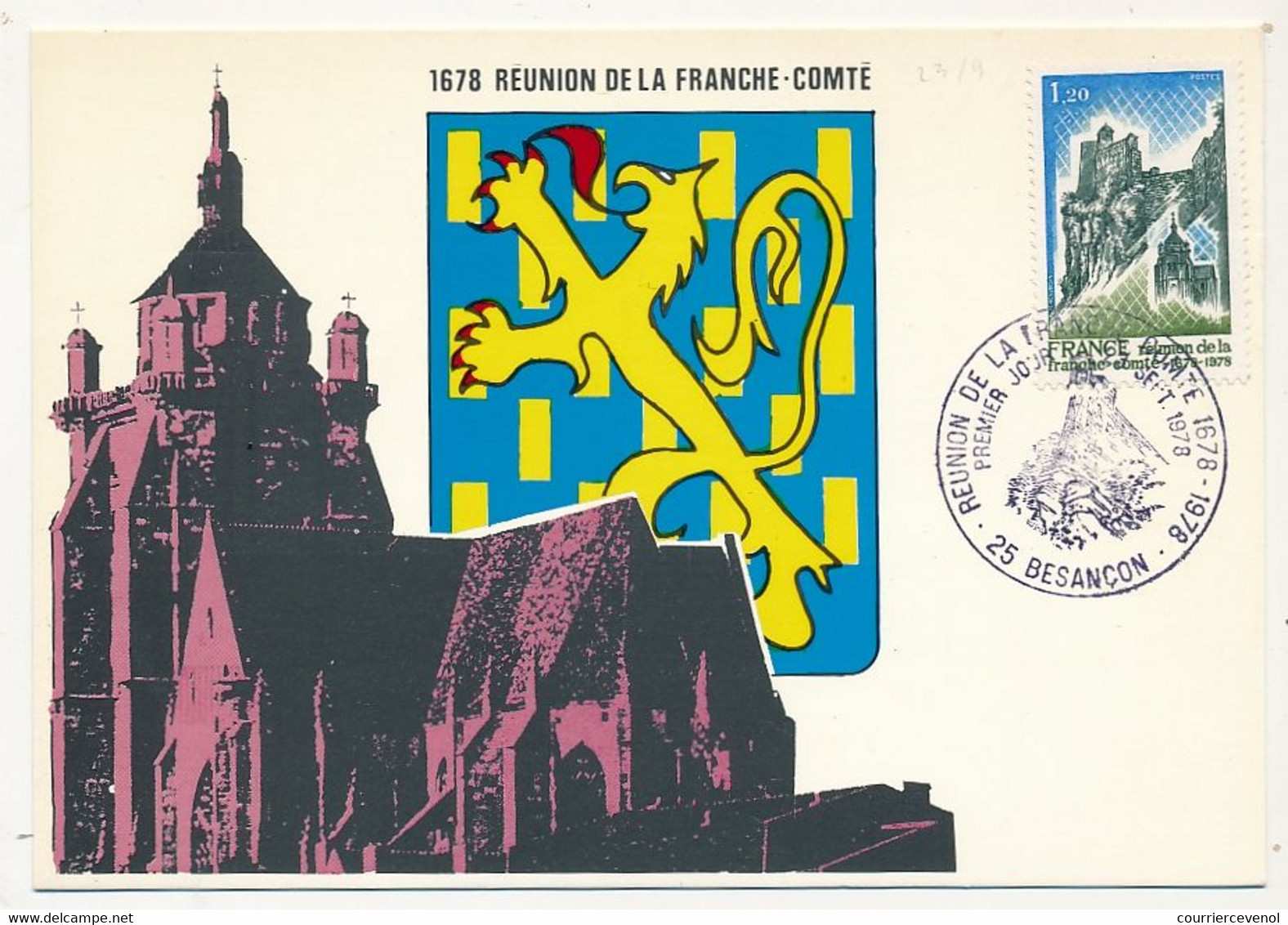 FRANCE => Carte Maximum - 1,20 Réunion De La Franche Comté à La France - Besancon - 23 Sept 1978 - 1970-1979