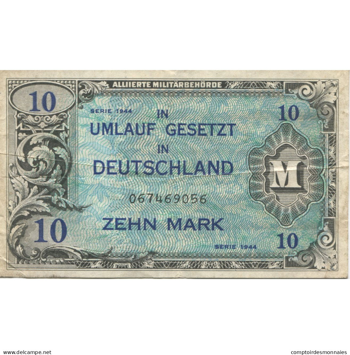 Billet, Allemagne, 10 Mark, 1944, 1944, KM:194b, TB+ - 10 Mark
