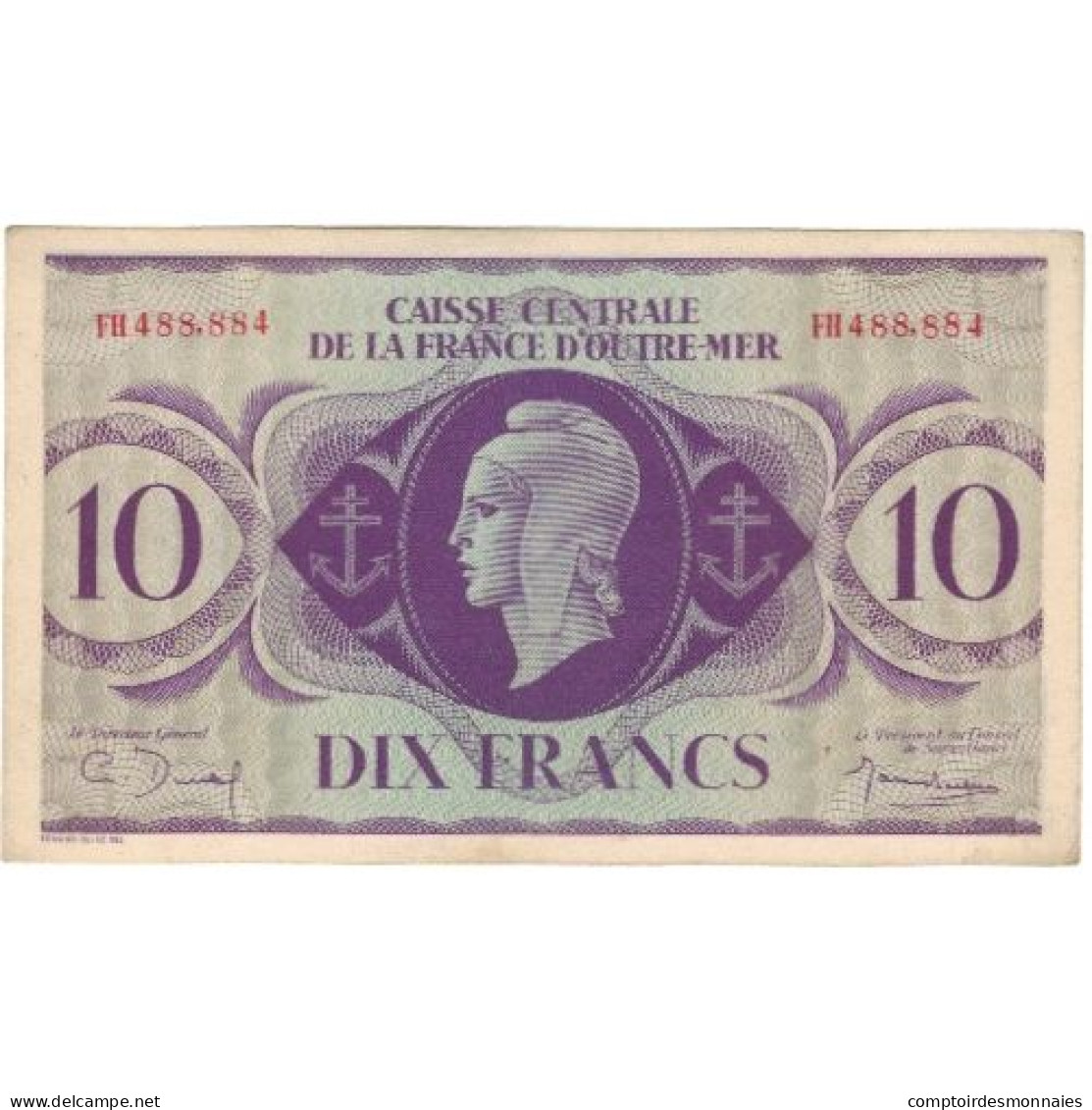 Billet, Afrique-Équatoriale Française, 10 Francs, KM:16a, TTB+ - Gabun