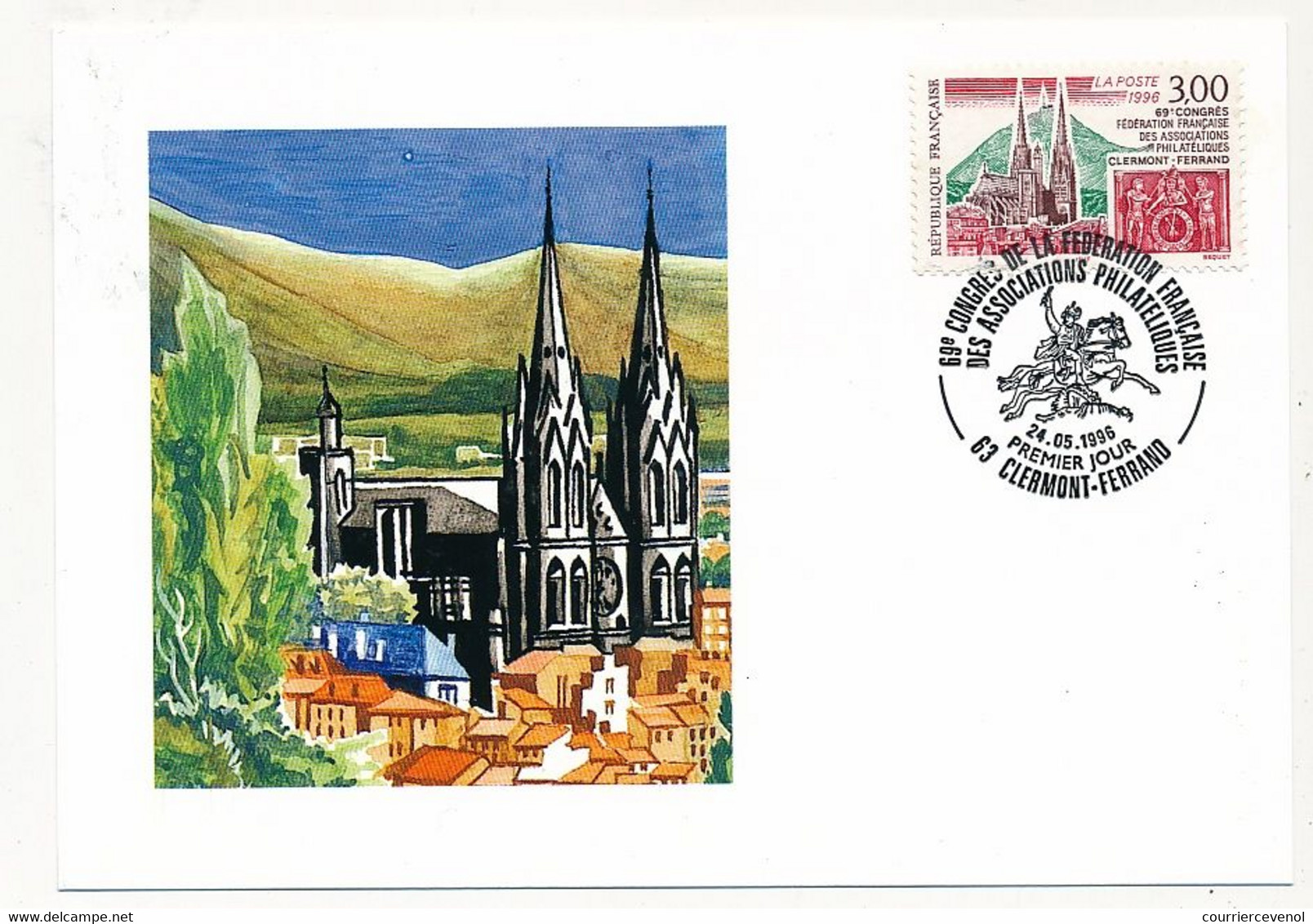 FRANCE => Carte Maximum - 3,00 Congrès FFAP Clermont Ferrand - 24/05/1996 - 1990-1999