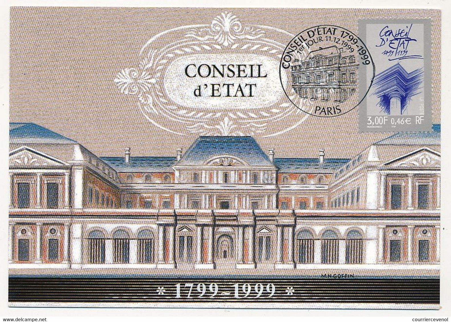 FRANCE => Carte Maximum - 3,00 Conseil D'Etat - 11/12/1999 - 1990-1999