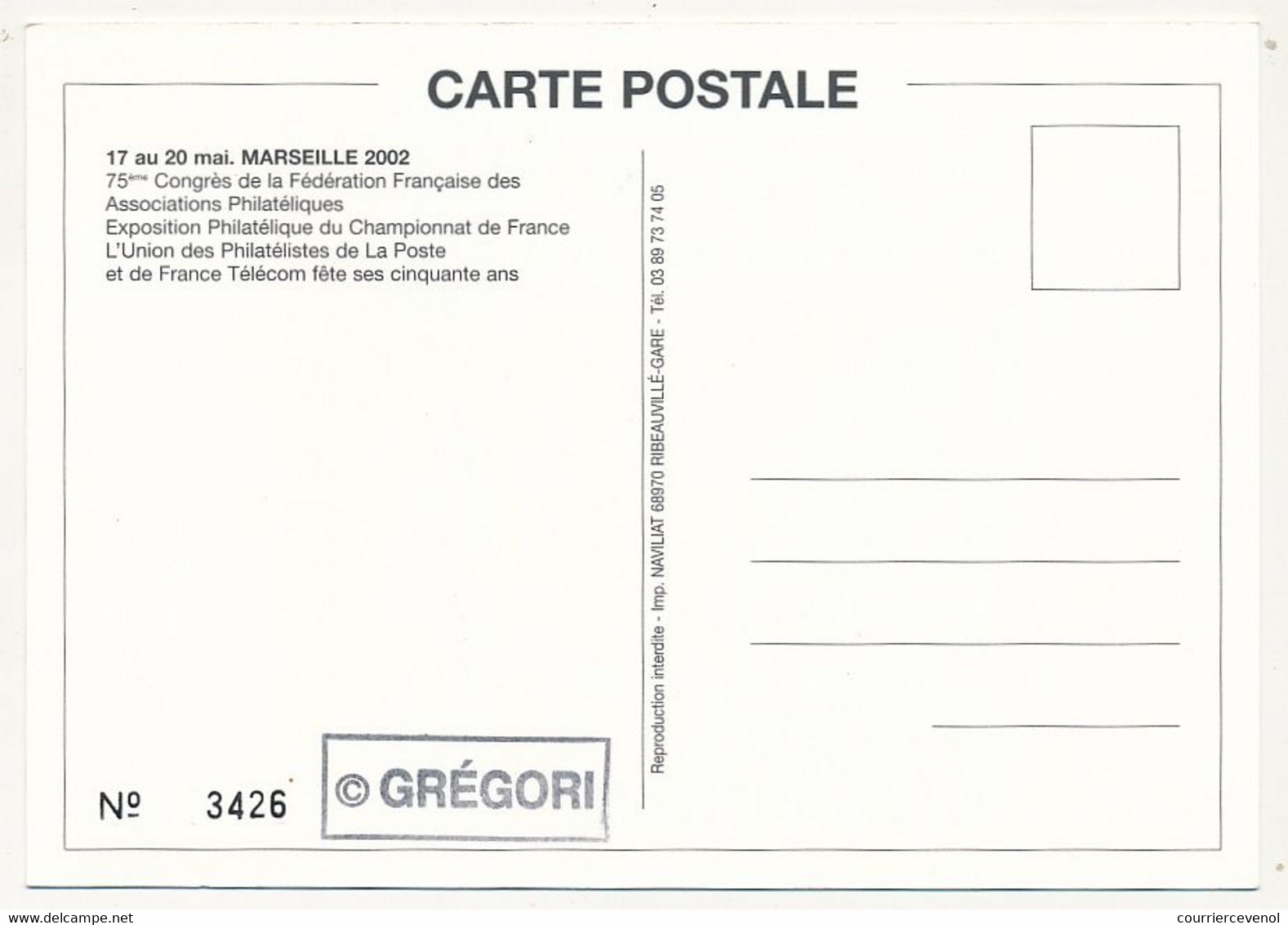 FRANCE - Carte Maximum - 0,46 E MARSEILLE - 75eme Congrès De La F.F.A.P - 19 Mai 2002 - 2000-2009