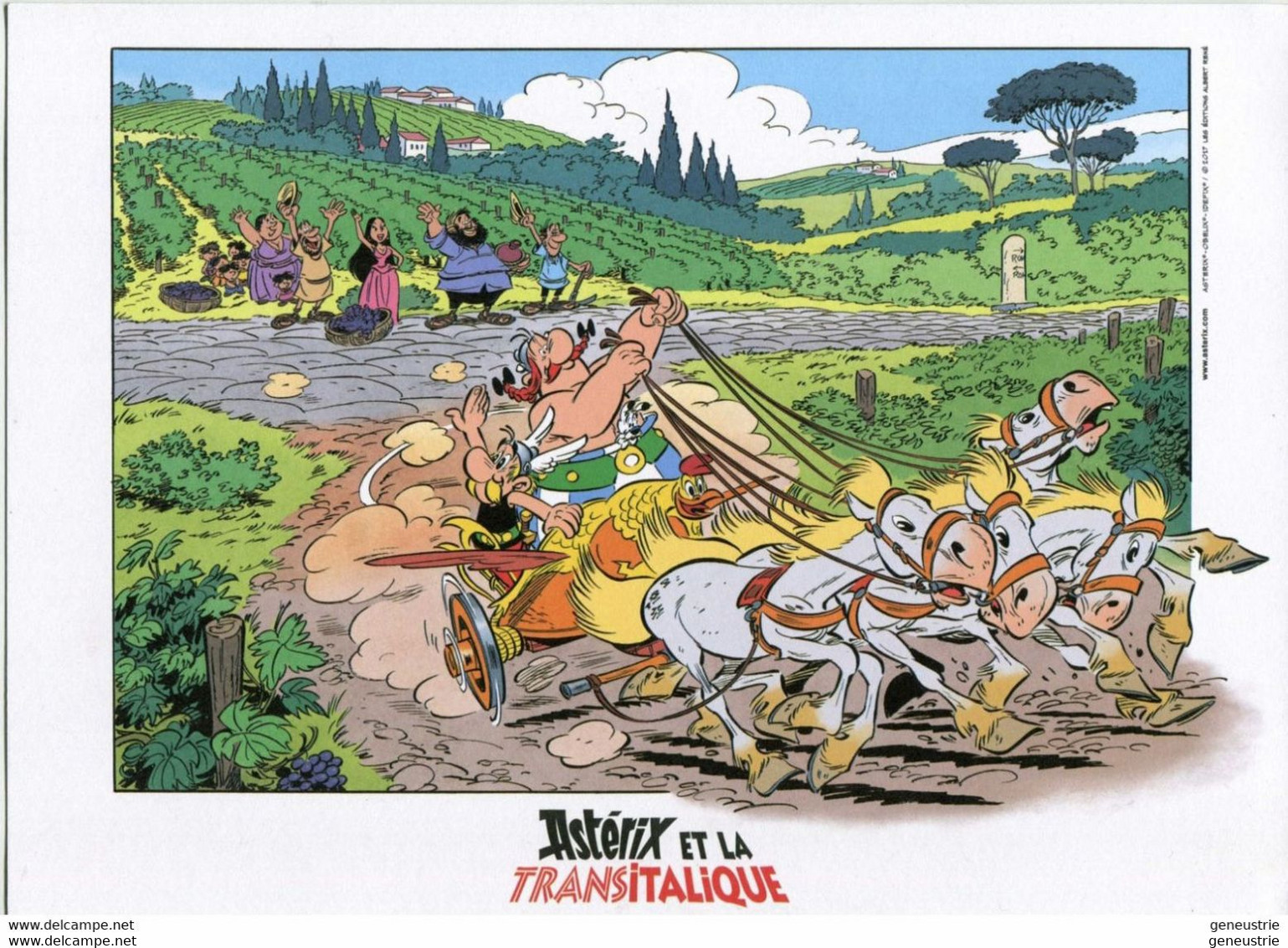 Ex-libris BD - Tiré à Part Sur Bristol " Astérix Et La Transitalique" Hors-texte - Jean-Yves Ferri Et D. Conrad - Uderzo - Illustrateurs A - C