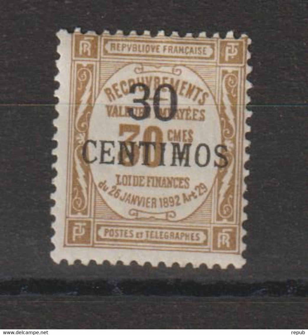 Maroc 1909-10 Timbre Taxe 8 * Charnière MH - Segnatasse