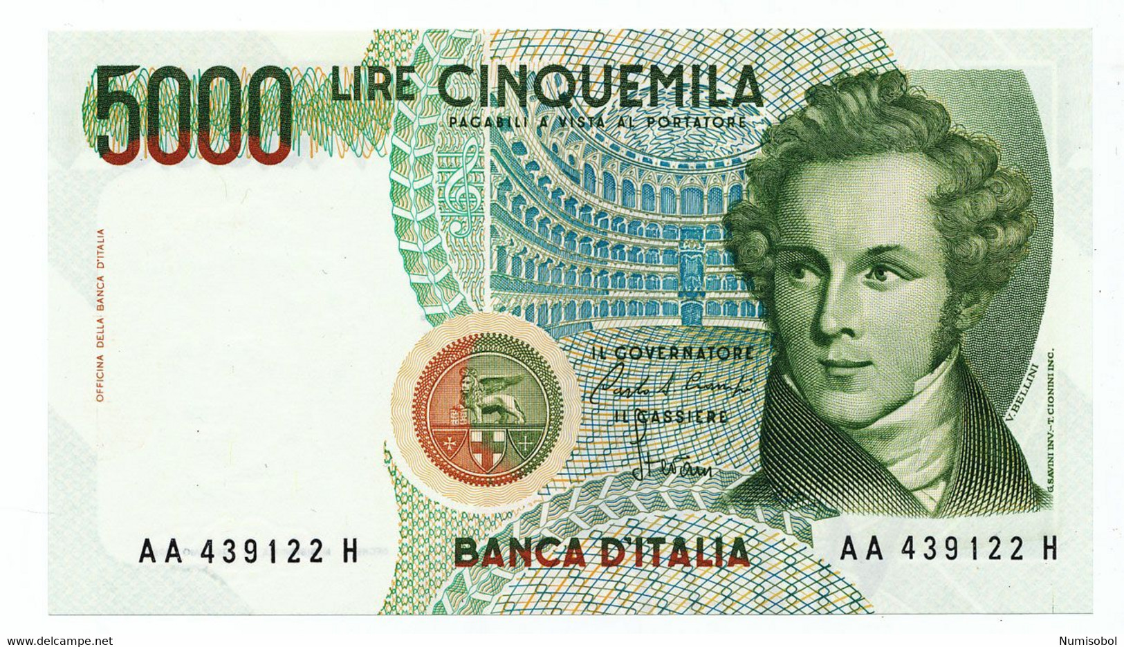 ITALY, ITALIA - 5000 Lire 4. 1. 1985. P111a, UNC. (T074) - 5000 Liras