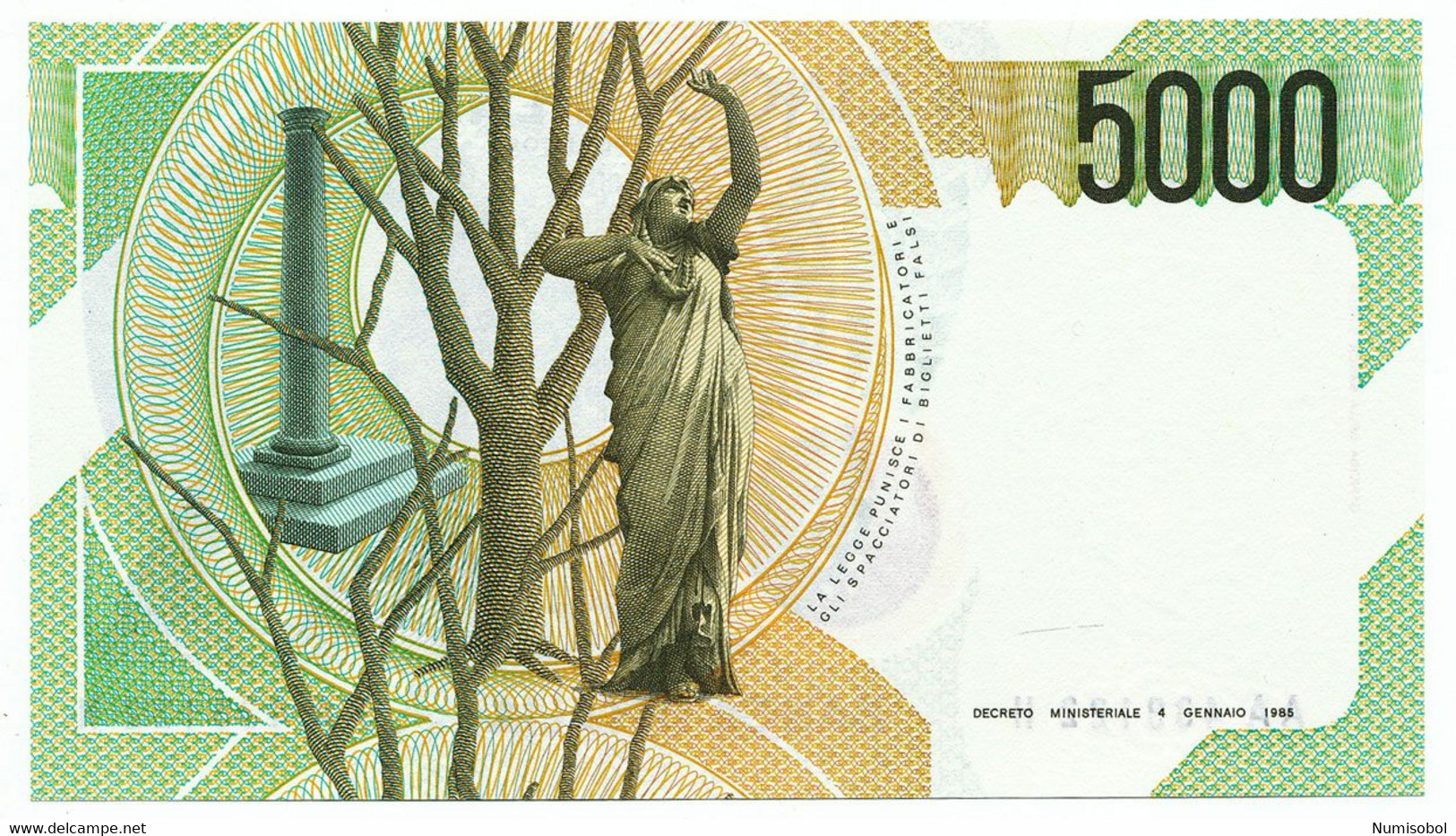 ITALY, ITALIA - 5000 Lire 4. 1. 1985. P111a, UNC. (T074) - 5000 Liras