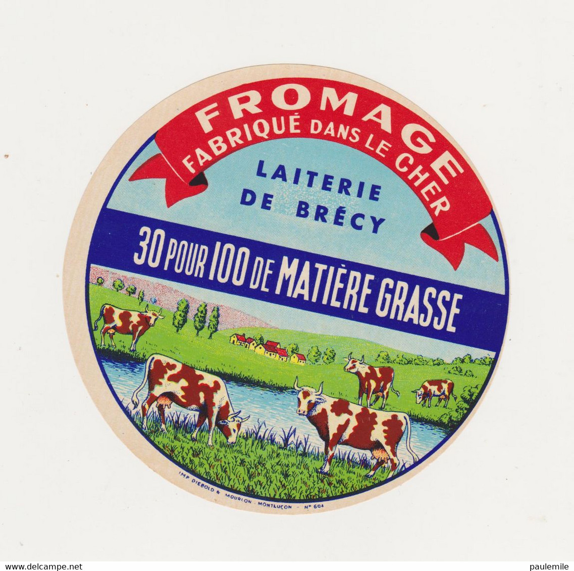 ETIQUETTE  DE   FROMAGE DE BRECY CHER - Cheese