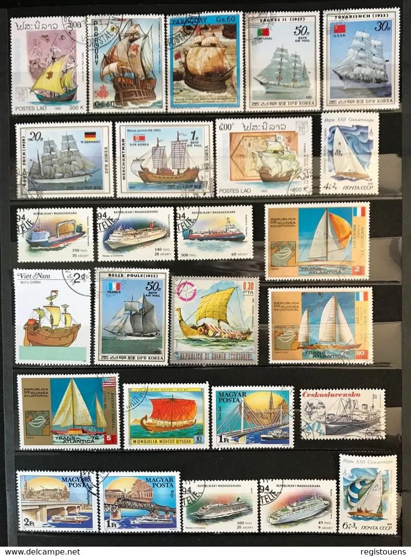 Lot De 92 Timbres Divers Thème Bateaux - Bateaux