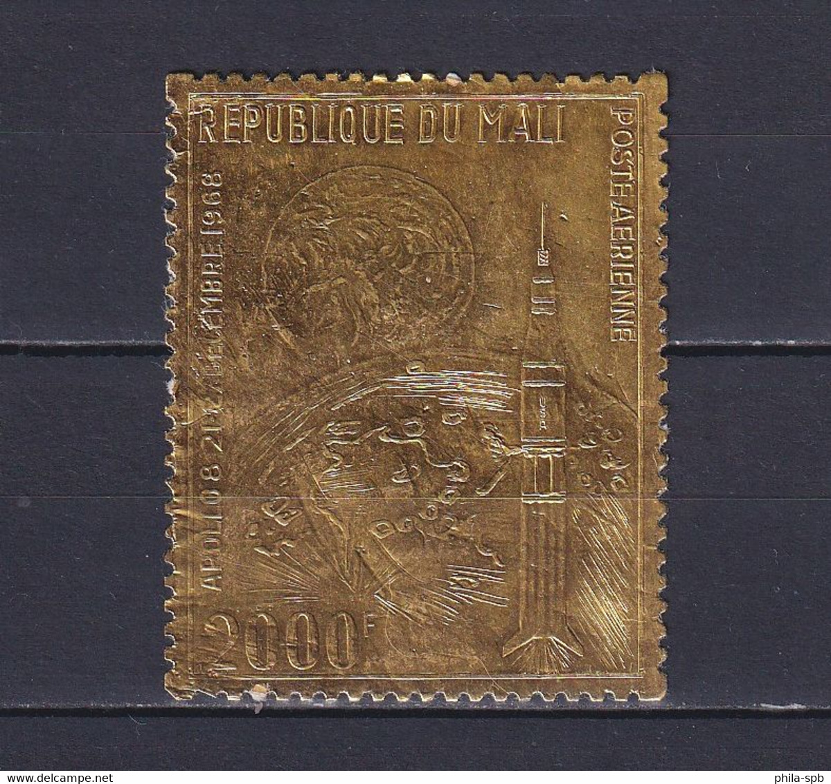 MALI 1969, Mi# 204, CV €30, Golden Foil, Space, MNH - Mali (1959-...)