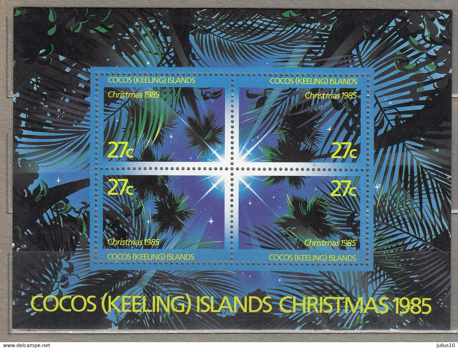 COCOS (KEELING) ISLANDS 1985 Christmas MNH(**) Mi Bl.5 #31399 - Cocos (Keeling) Islands