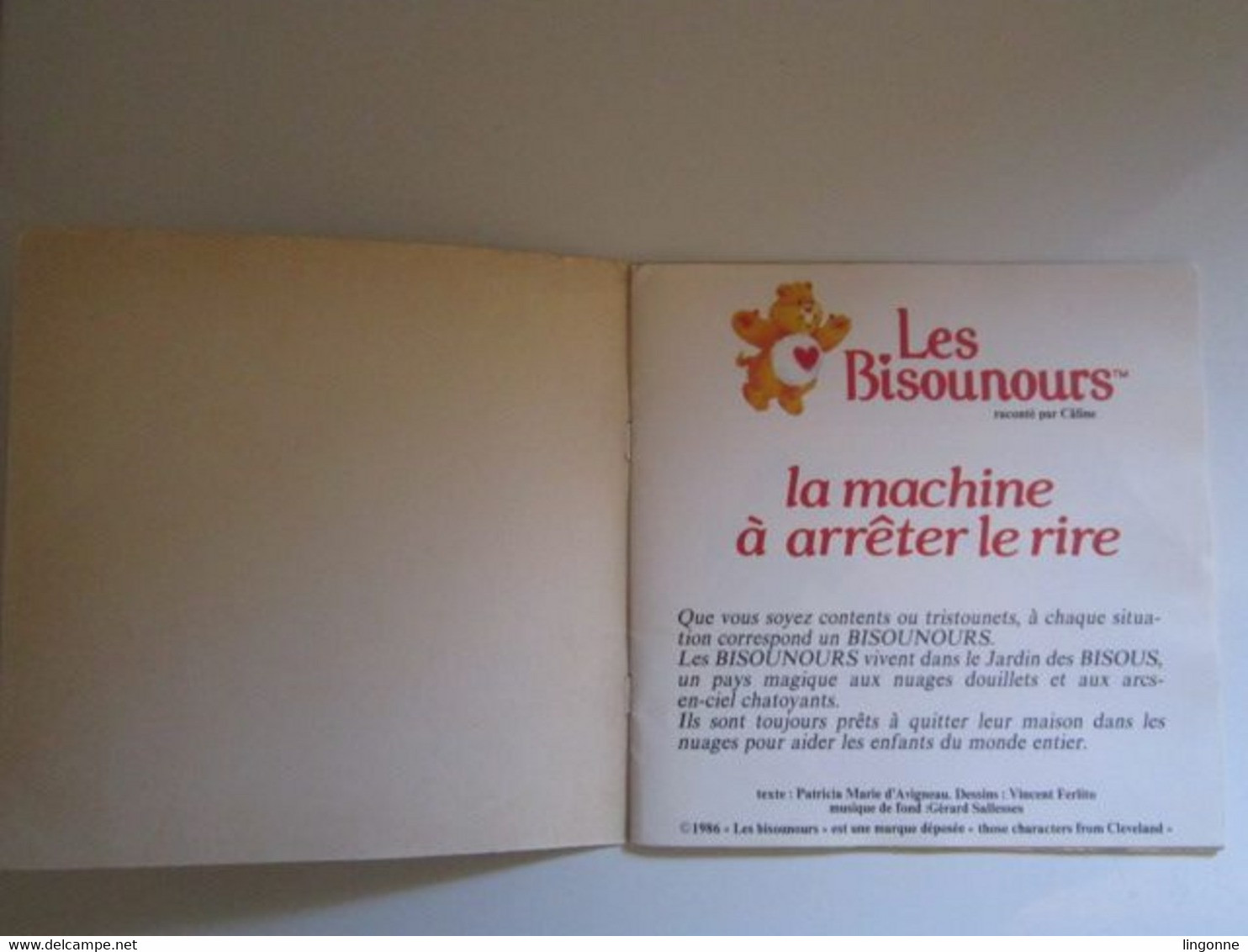 1986 Vinyle 45 Tours Les Bisounours – Et La Machine A Arrêter De Rire - Enfants