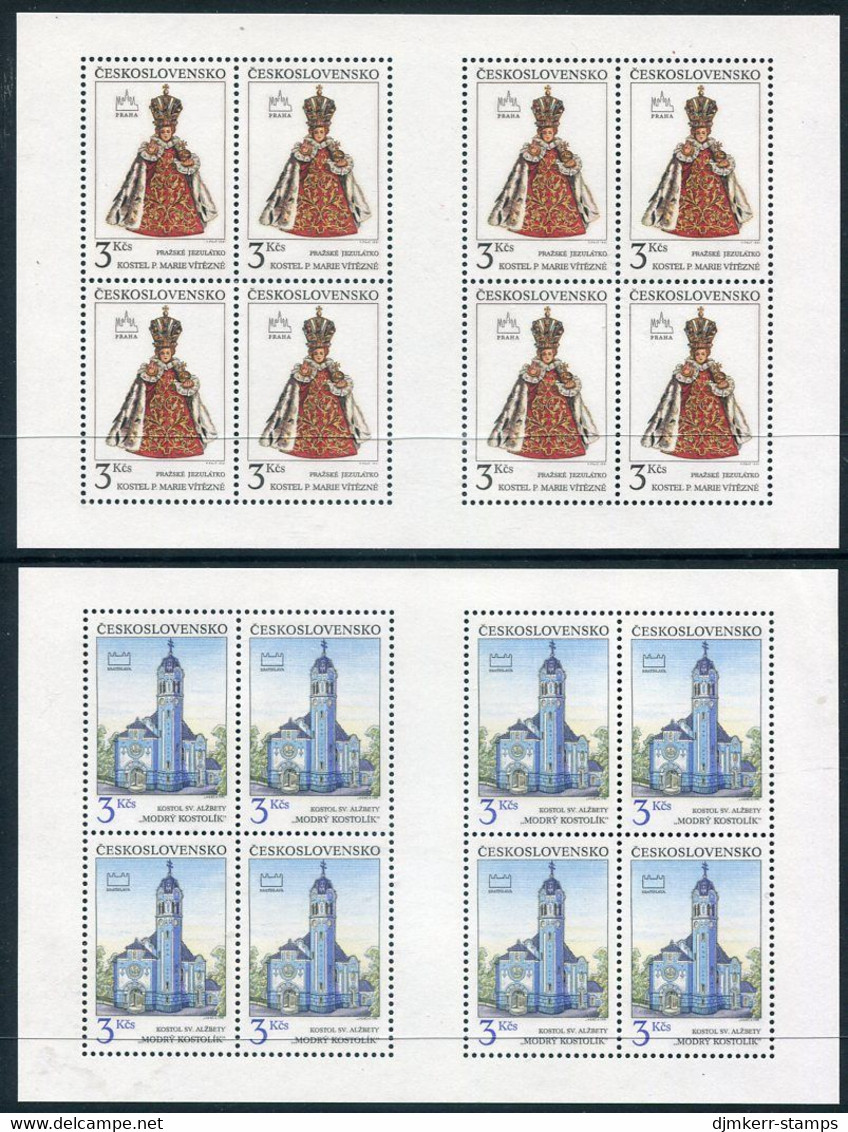 CZECHOSLOVAKIA 1991 Prague And Bratislava Set Of 2 Values In Sheetlets MNH / **.    Michel 3096-97 - Unused Stamps