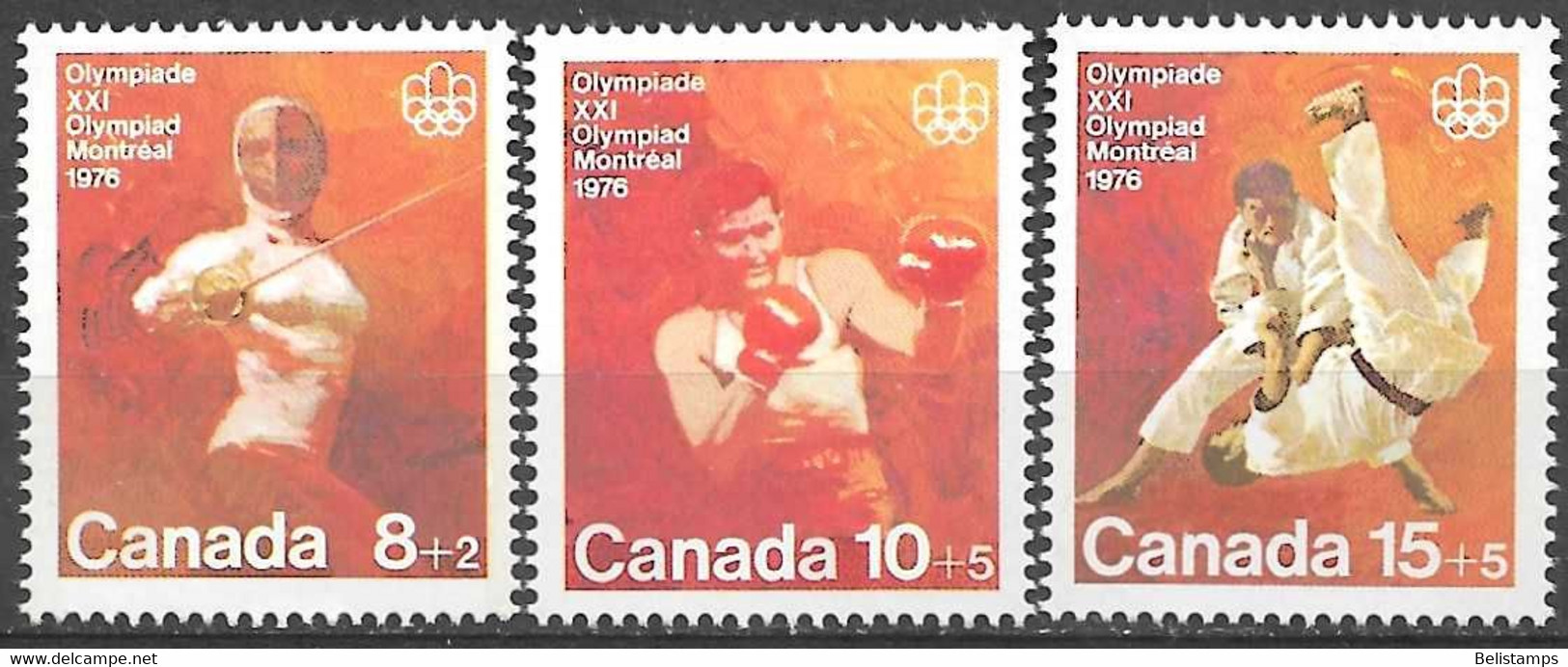 Canada 1975. Scott #B7-9 (MNH) Fencing, Boxing & Judo *Complete Set* - Unused Stamps