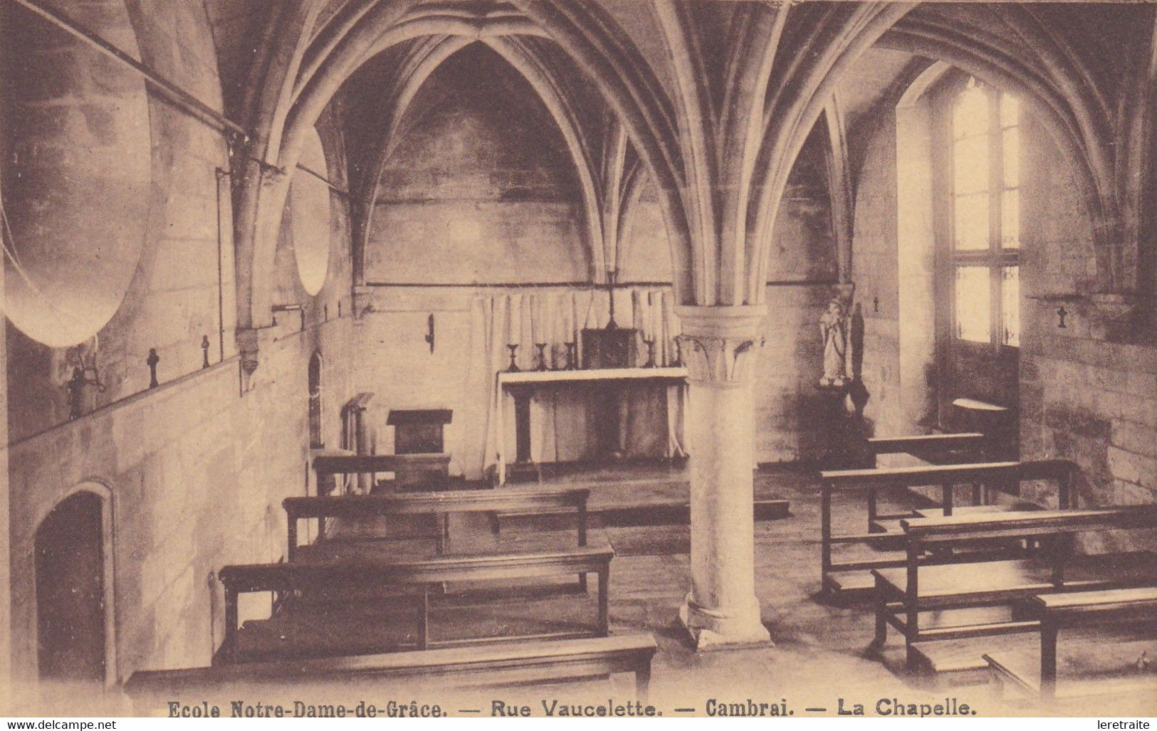 59. Cambrai, Nord, Ecole Notre-Dame-de Grâce. Rue Vaucelette. La Chapelle. - Cambrai